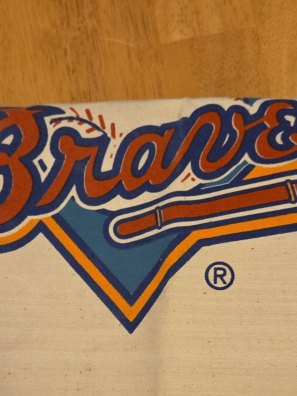 Braves Logo Graphic Tote Bag- Blue, Red, Orange